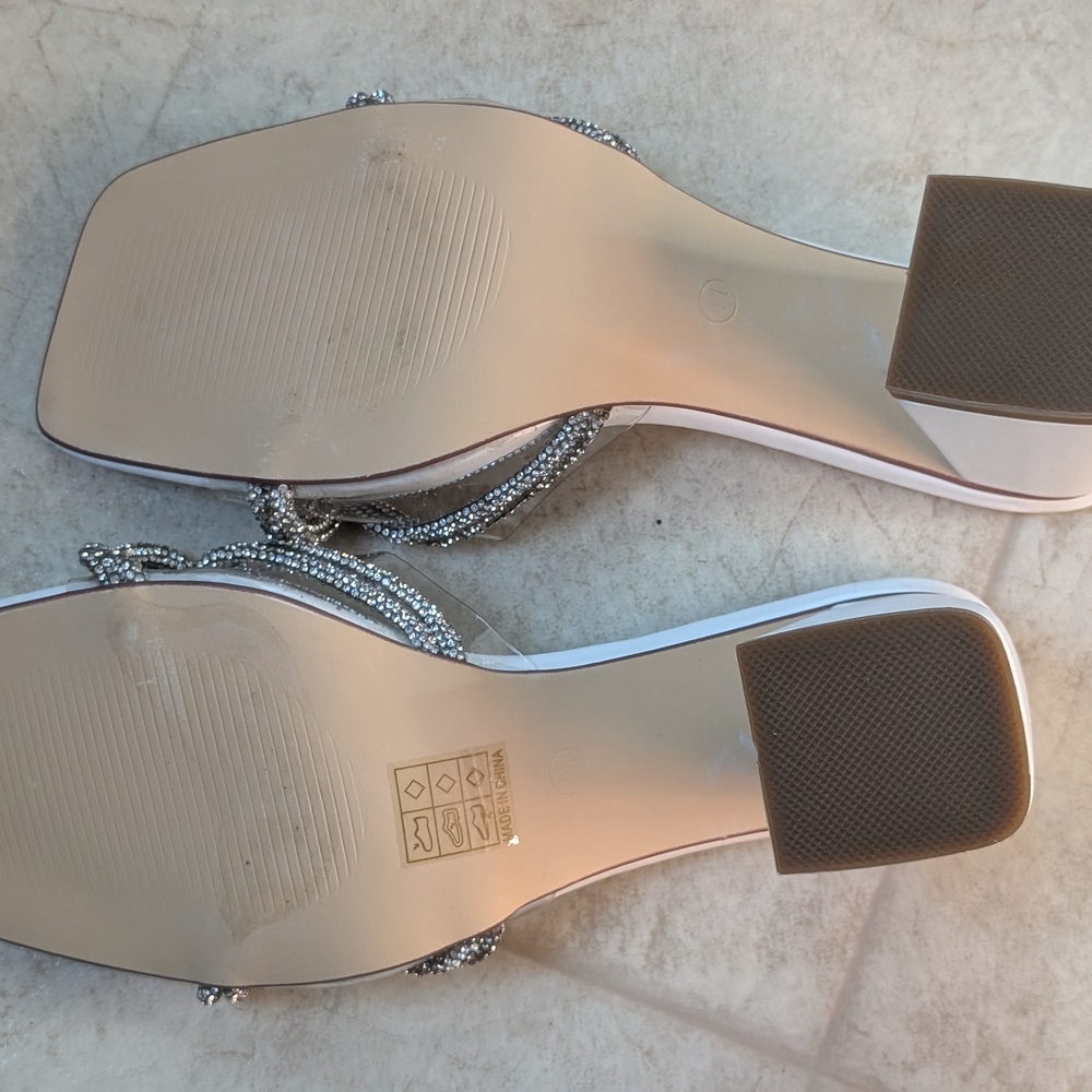 Cider White Sandals with Silver Accents - Picture 2 of 2